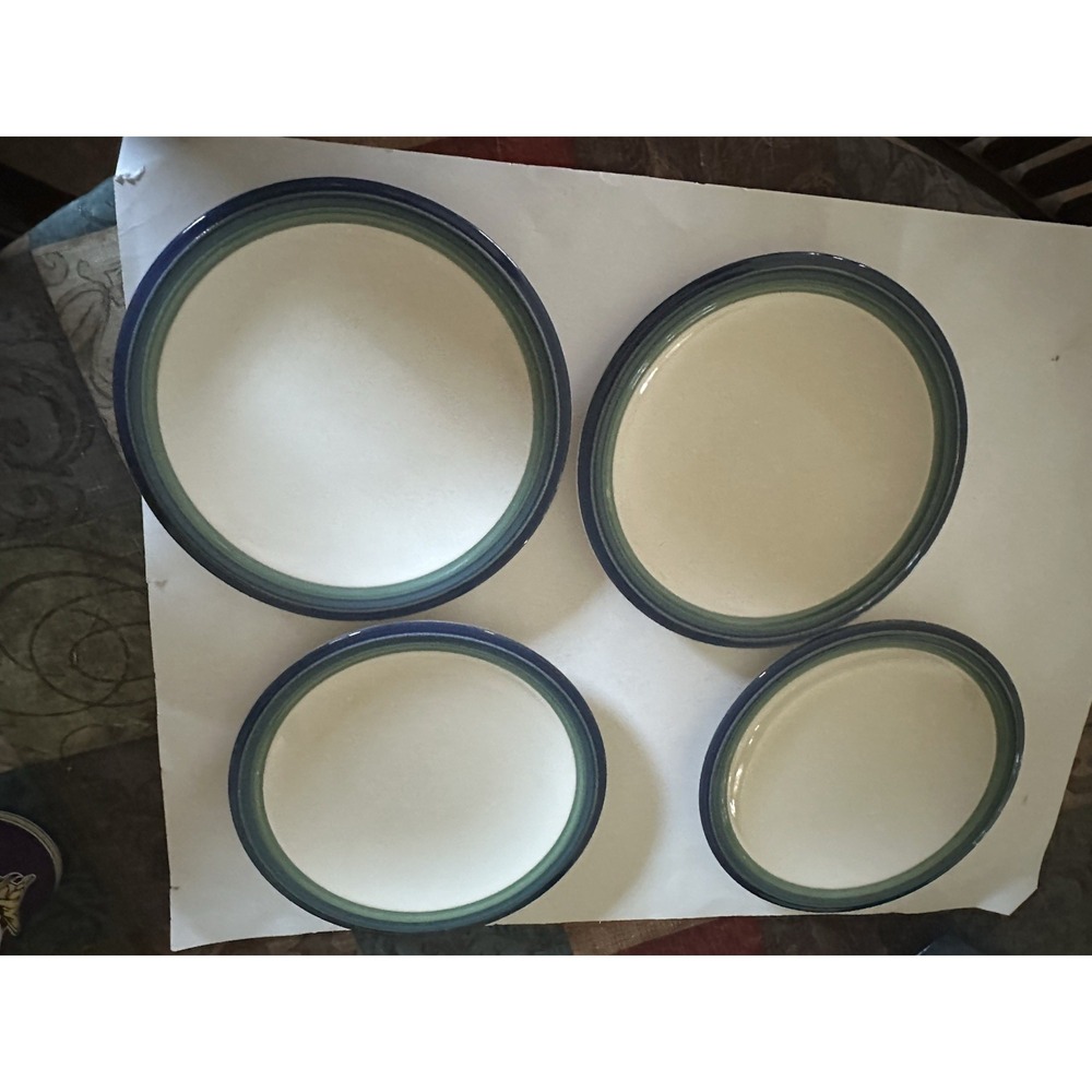 Set of 4- Pfaltzgraff Ocean Breeze Stoneware Dinner Plates